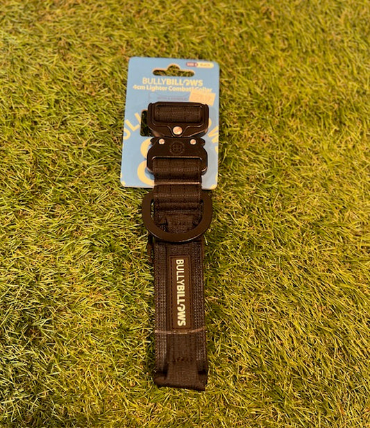 Bully Billows Black 4cm LIGHTER Combat Collar with Handle Rated Clip