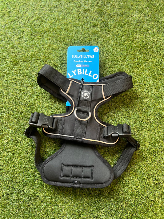 Bully Billows Black Premium Comfort Harness Non Restrictive & Adjustable