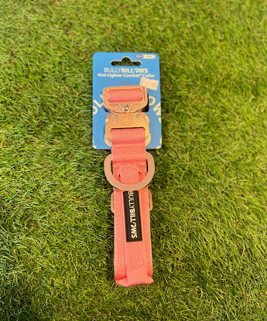 Bully Billows Pink 4cm LIGHTER Combat Collar with Handle Rated Clip