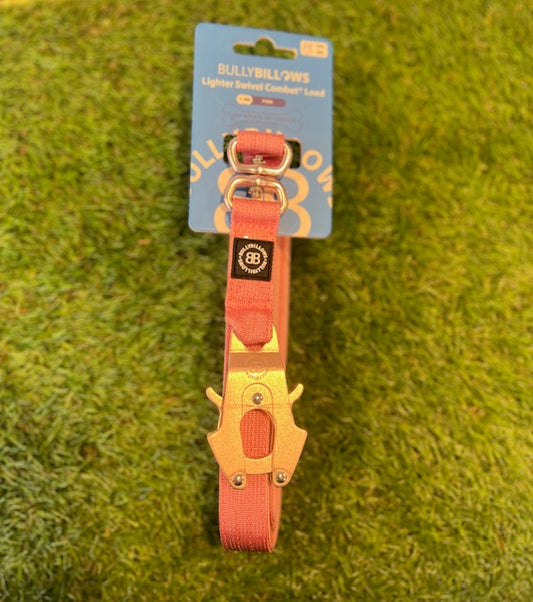1.4m LIGHTER Swivel Combat Lead - Neoprene Lined, Secure Rated Clip with Soft Handle Pink