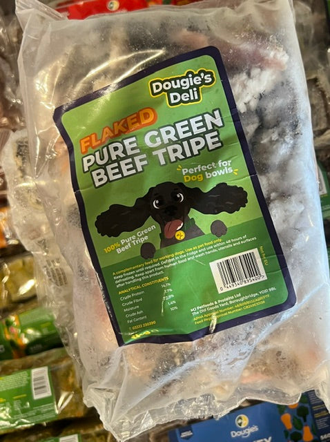 Dougies Flaked Beef Green Tripe 1kg